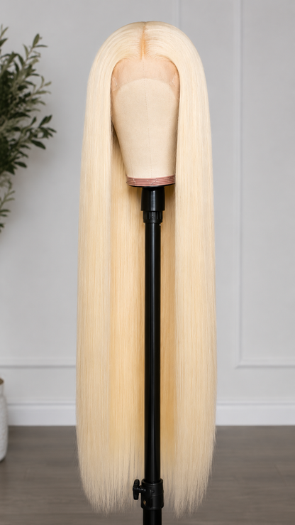 Tuneful 613 Blonde HD Transparent Lace Frontal Wig – 180% Human Hair