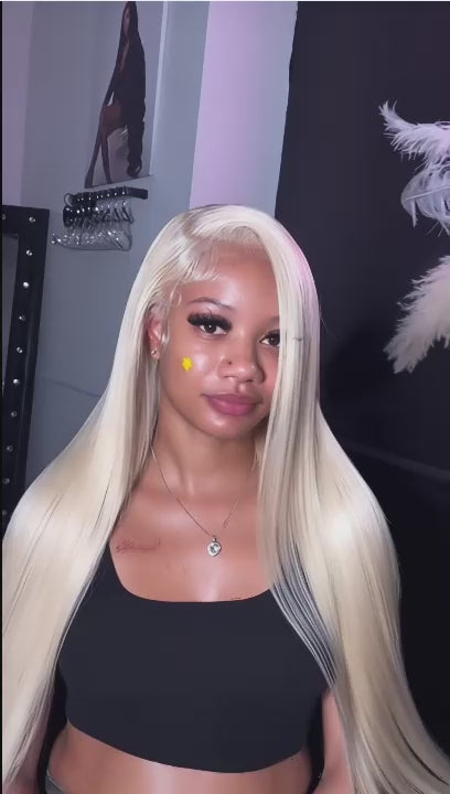 Tuneful 613 Blonde HD Transparent Lace Frontal Wig – 180% Human Hair